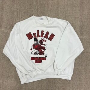 Vintage McLean Highlander Band Sweatshirt Mens 2XL White 1980s